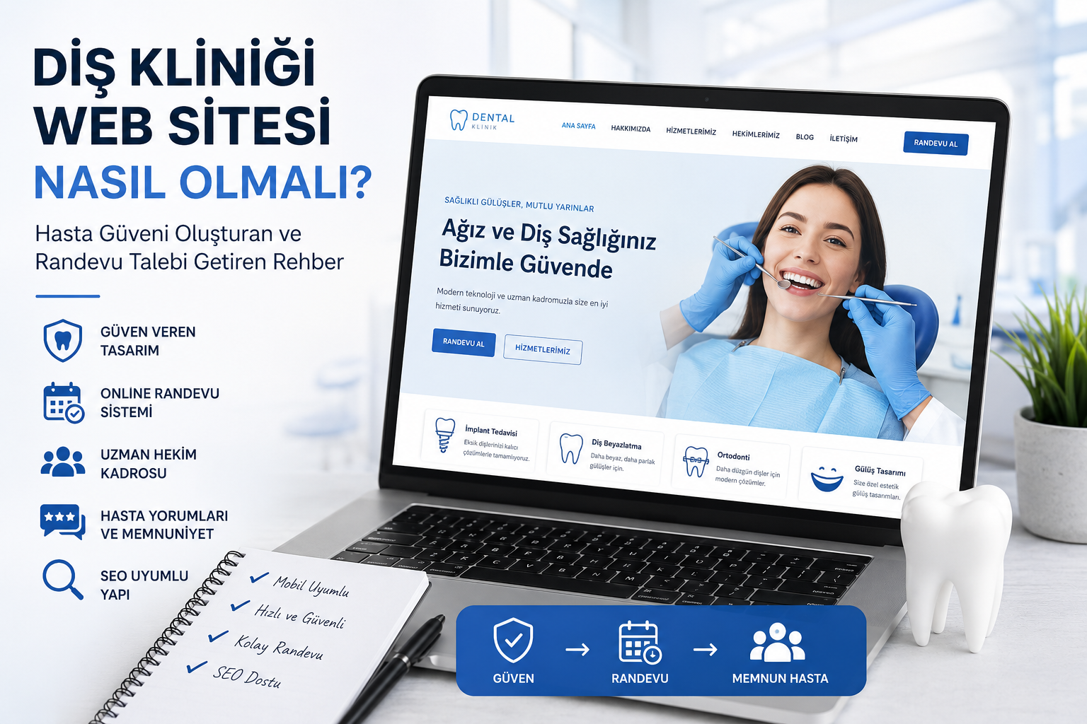 Diş Kliniği Web Sitesi Nasıl Olmalı? Hasta Güveni Oluşturan ve Randevu Talebi Getiren Rehber